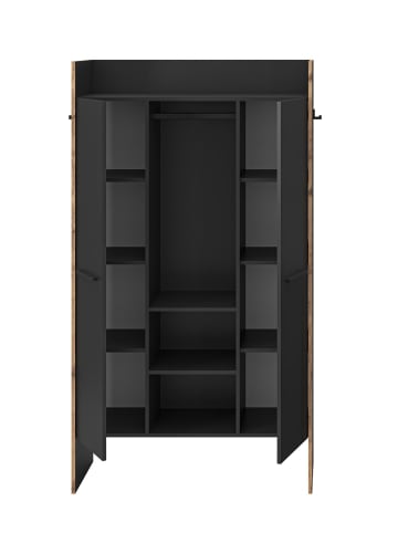 ebuy24 Kleiderschrank Bueno Schwarzgrau 105 x 37 cm