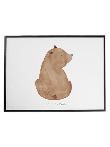 Mr. & Mrs. Panda Tischunterlage Bär Schulterblick ohne Spruch in Weiß