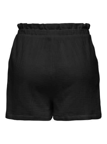 JACQUELINE de YONG Lockere Paperbag Shorts Kurze Stretch Sommer Pants in Schwarz