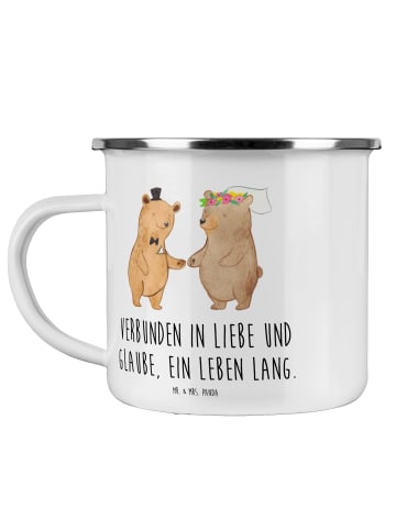 Mr. & Mrs. Panda Pott Kirchliche Trauung Liebe Glaube mit Spruch in Transparent