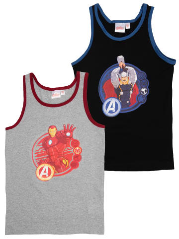 Avengers 2er Pack Marvel The Avengers Unterhemd in grau/schwarz