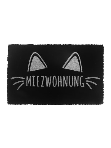 relaxdays Fußmatte "Miezwohnung" in Schwarz - 60 x 40 cm
