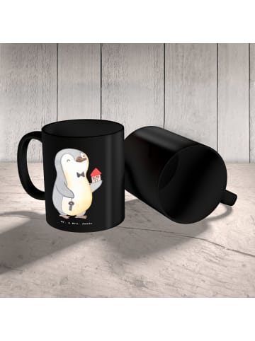 Mr. & Mrs. Panda Kaffeebecher Immobilienmakler Herz ohne Spruch in Schwarz