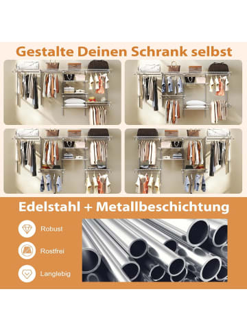 COSTWAY Offener Kleiderschrank in Weiß