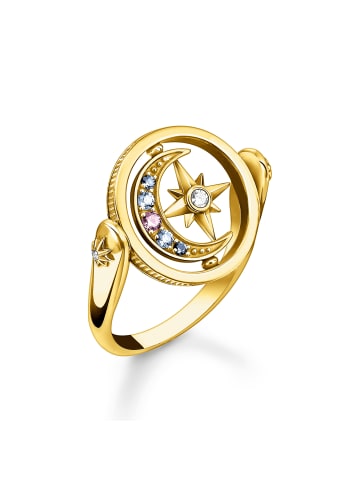 Thomas Sabo Ring Royalty Stern & Mond in gold, bunt