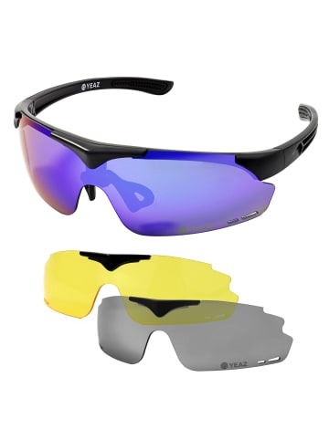 YEAZ SUNUP Set Magnet-Sport-Sonnenbrille in mattschwarz