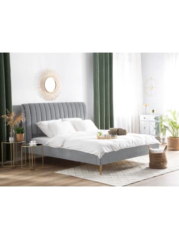 Beliani Doppelbett MARVILLE in Grau - (W) 202 x (H) 124 x (L) 225 cm