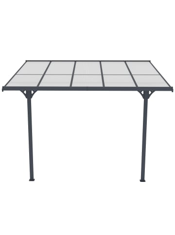 Fornorth Terrassenüberdachung in Dunkelgrau 313x254x220-260cm
