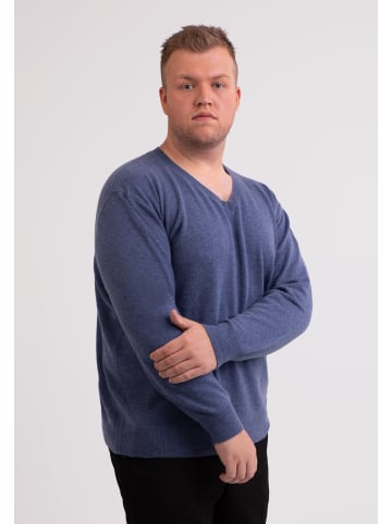 CASH-MERE.CH V-Ausschnitt Pullover in Jeans Blau