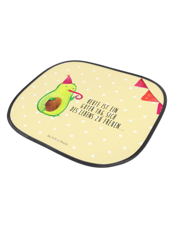 Mr. & Mrs. Panda Auto Sonnenblende Avocado Party mit Spruch in Gelb Pastell