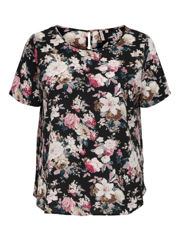 ONLY Carmakoma Kurzarm Design Bluse Plus Size Curvy Shirt CARVICA Übergröße in Rosa