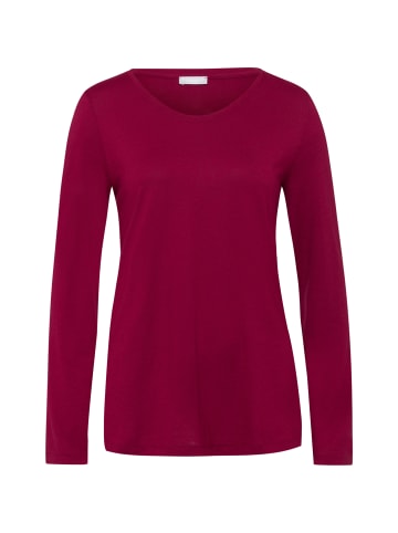 Hanro Schlafanzug Shirt Langarm Sleep & Lounge in Burgundy