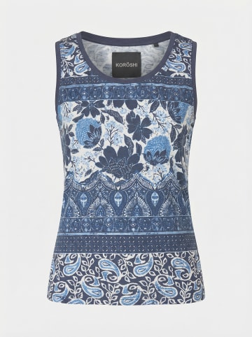 KOROSHI Damenoberteil mit Bedruckung in blau