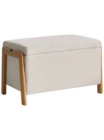 Beliani Bettbank EDLAND in Beige/Braun - (W) 75 x (H) 44 x (L) 43 cm