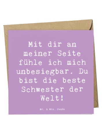Mr. & Mrs. Panda Grußkarte Spruch Beste Schwester mit Spruch in Lavendeltraum