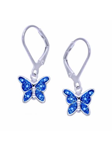 schmuck23 Ohrringe 925 Silber Schmetterling in Blau