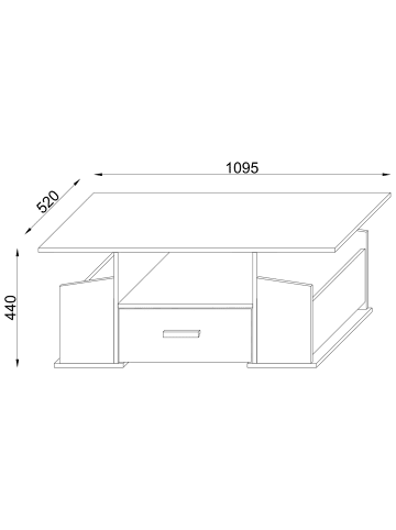 VCM  Sofatisch Couchtisch Schublade Junata in Weiß