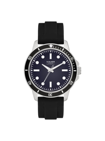 s.Oliver Armbanduhr Elegant Silicone in schwarz