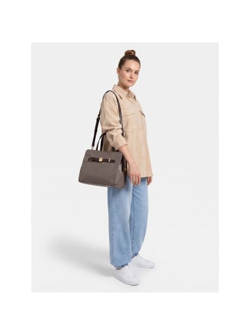 DuDu Schultertasche Leder 30 cm taupe