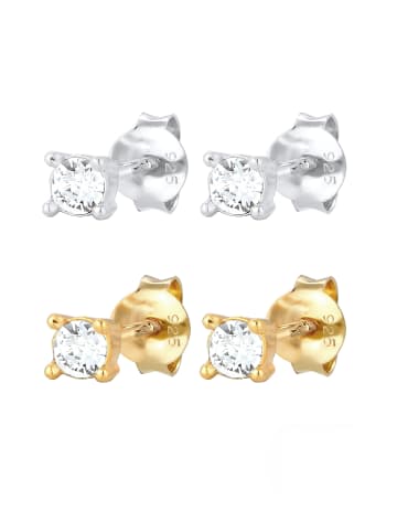 Elli Ohrringe 925 Sterling Silber Bi Color_Tri Color in Gold