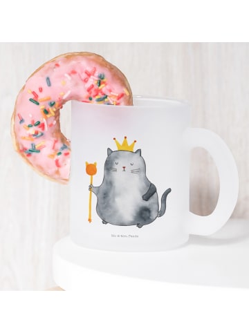 Mr. & Mrs. Panda Glas Katze König ohne Spruch in Transparent