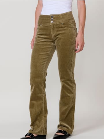 KOROSHI Damen Cordhose Korsett Botcut Pushup in khaki