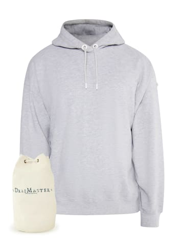 DreiMaster Maritim Übergroßer Hoodie + Shopping Bag - Set in Grau Melange