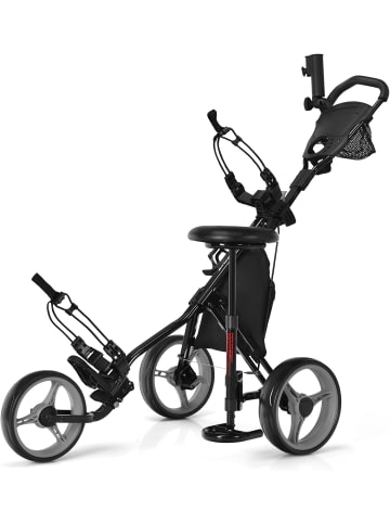 COSTWAY Golftrolley 3 Rad in Grau