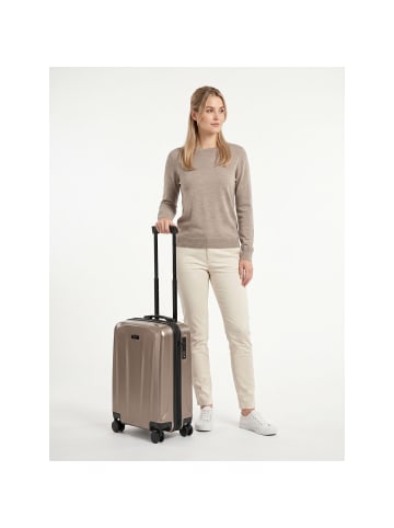 Police New York 4 Rollen Kabinentrolley S 54 cm mit Dehnfalte in champagner