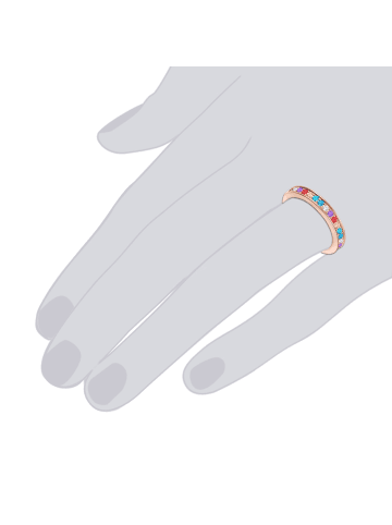 Lulu & Jane Ring aus Metall-Legierung verziert mit Kristallen von Swarovski® in roségold