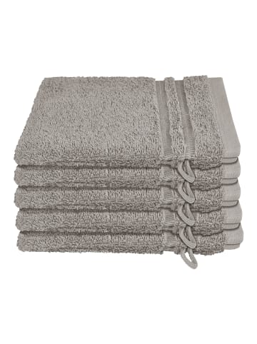 Schiesser Waschhandschuh Milano im 5er Set in Hellgrau