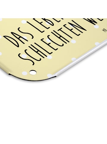 Mr. & Mrs. Panda Blechschild Igel Wein mit Spruch in Gelb Pastell