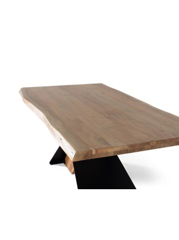 Giner y Colomer Esstisch aus Akazienholz und Metall in Brown