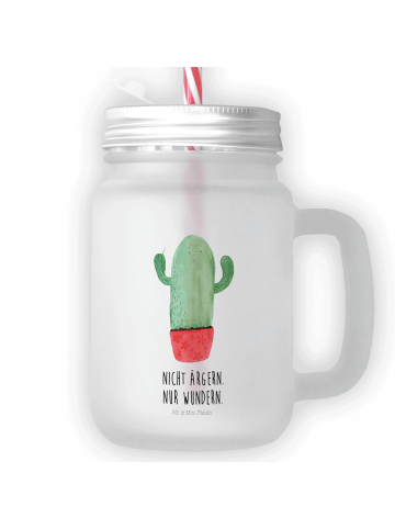 Mr. & Mrs. Panda Trinkglas Mason Jar Kaktus Wut mit Spruch in Transparent
