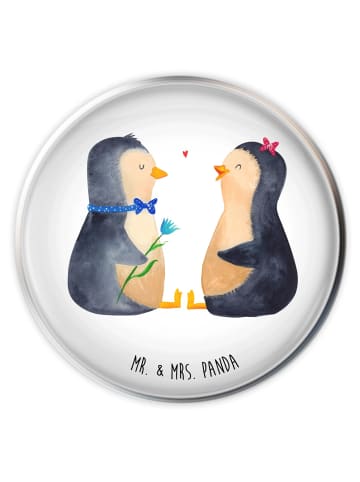 Mr. & Mrs. Panda Waschbecken Abfluss Pinguin Pärchen ohne Spruch in Weiß