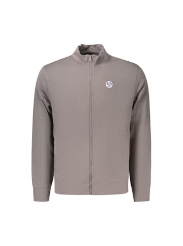 Grau Baumwolle Herren Sweatjacke
