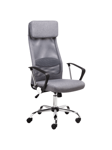 Beliani Bürostuhl PIONEER in Grau/Schwarz/Silber - (W) 63 x (H) 118 x (L) 63 cm