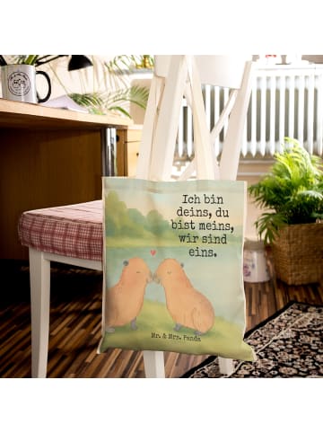 Mr. & Mrs. Panda Beutel Capybara Liebe Design mit Spruch in Weiß