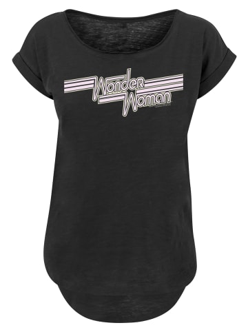 F4NT4STIC Long Cut T-Shirt DC Comics Wonder Woman Lines Logo in schwarz