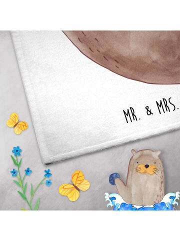 Mr. & Mrs. Panda Handtuch Otter Muschel ohne Spruch in Weiß