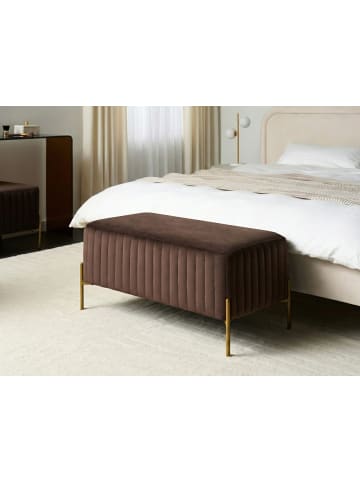 Beliani Bettbank UTAH in Braun/Gold - (W) 91 x (H) 43 x (L) 47 cm