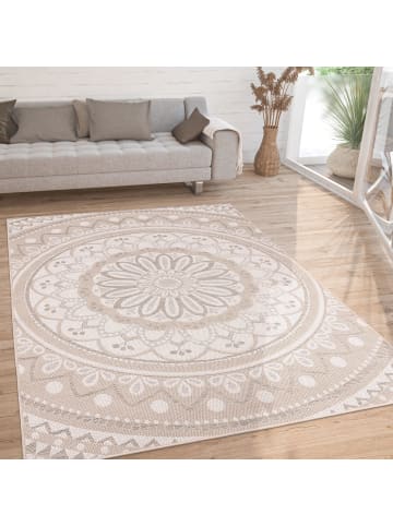 KADIMA DESIGN Teppich Kurzflor Mandala Wohnzimmer in Sand