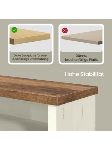 VASAGLE Schuhregal Island in Weiß-Braun - (B)100 x (H)50 x (T)29.5 cm