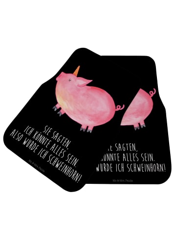 Mr. & Mrs. Panda Automatte Einhorn Schwein mit Spruch in Schwarz