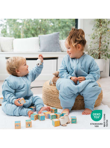 Schlummersack Schlafsack mit Füßen und umklappbaren Bündchen, 2.5 TOG in Blue Ice