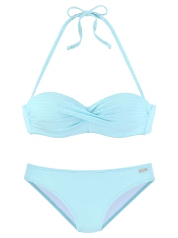 Venice Beach Bügel-Bandeau-Bikini in aqua