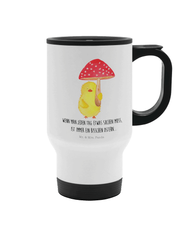 Mr. & Mrs. Panda To Go Becher Küken Fliegenpilz mit Spruch in Weiß