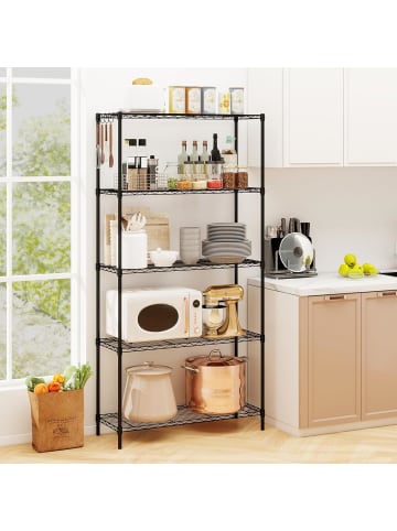 COSTWAY Metall Aufbewahrungsregal 5 stöckig in Schwarz