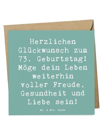 Mr. & Mrs. Panda Deluxe Karte Spruch 73. Geburtstag mit Spruch in Meeresbrise