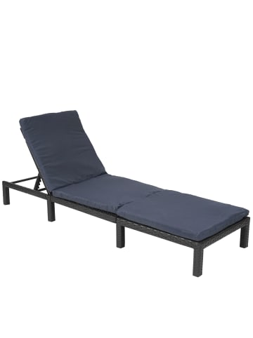 MCW Sonnenliege A51, Basic anthrazit, Kissen grau